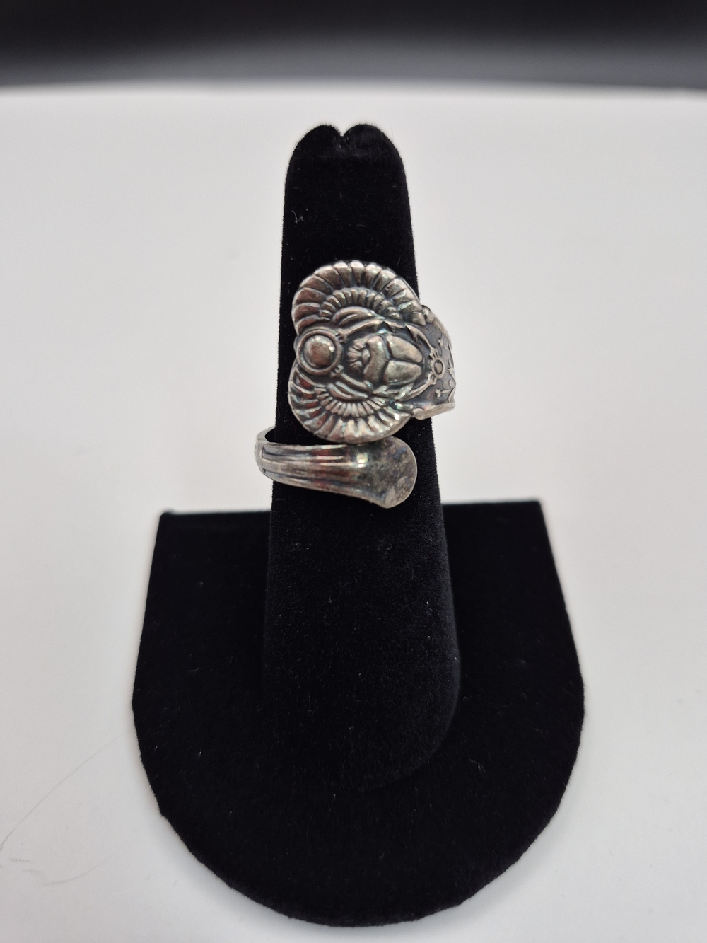 Silver Scarab Wrap Ring - Vintage-Inspired